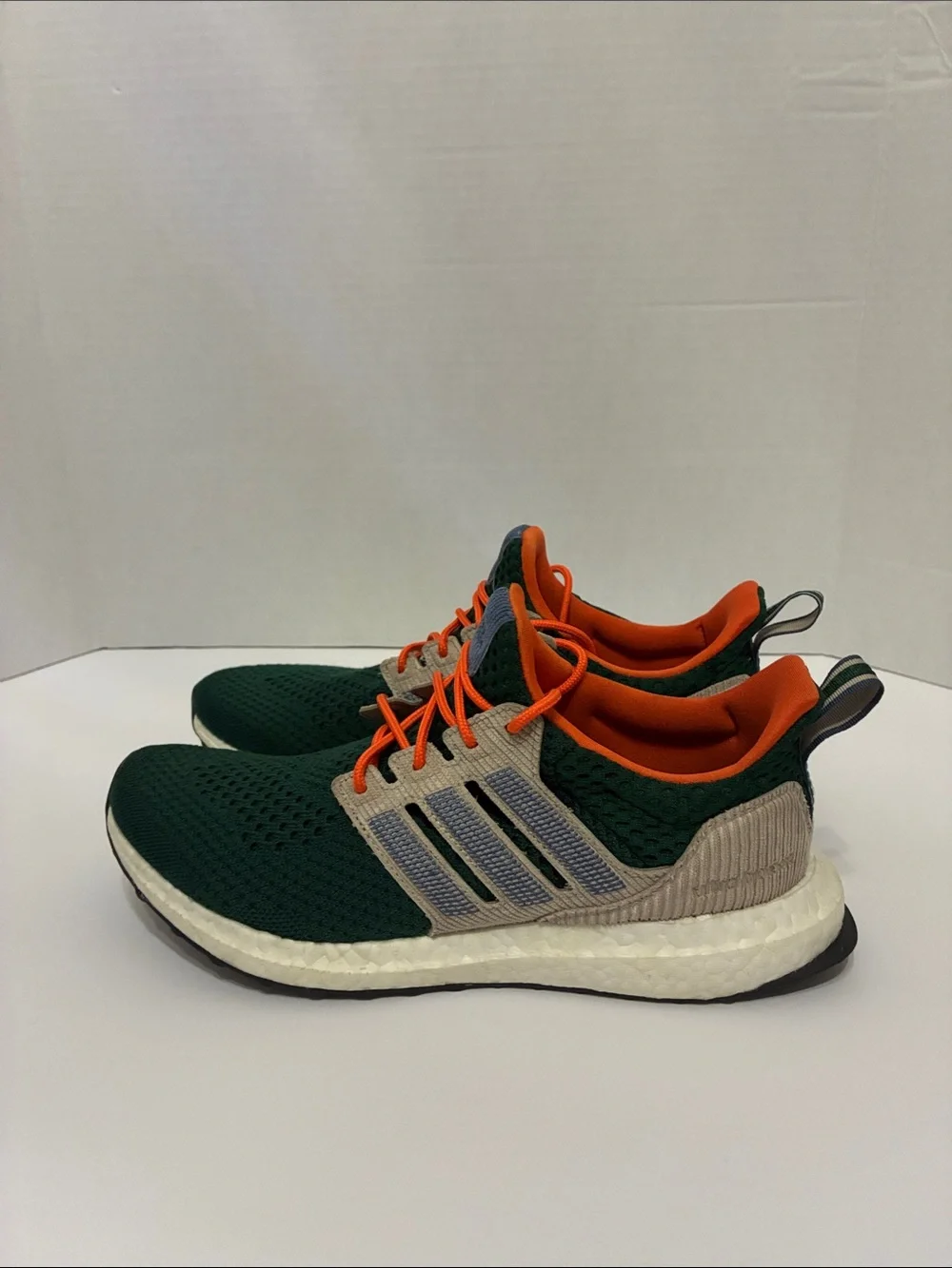 adidas Men's Green Knit Runners with Orange Laces